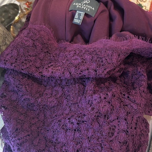 Adrianna Papell Purple Lace Dress - Picture 4 of 5